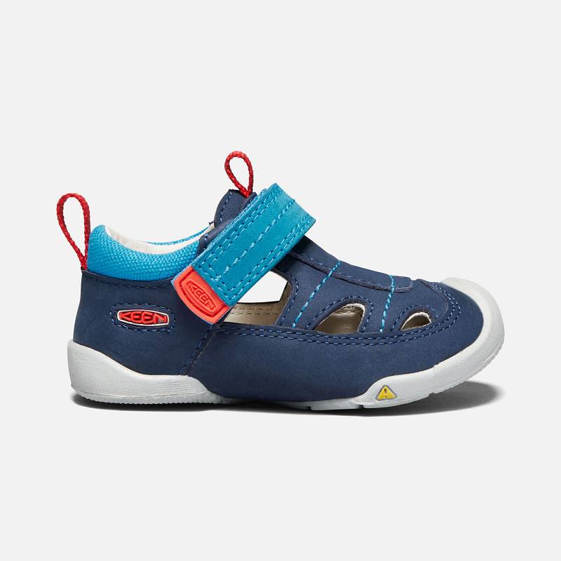 Keen Pep Fisherman Baby Sandalen Kinder DE-19864 Dress Blues/Firey Red - Keen Kinderschuhe Blau